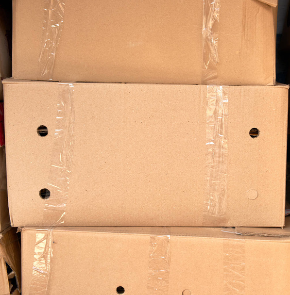 stack of brown cardboard boxes  - Photo, Image