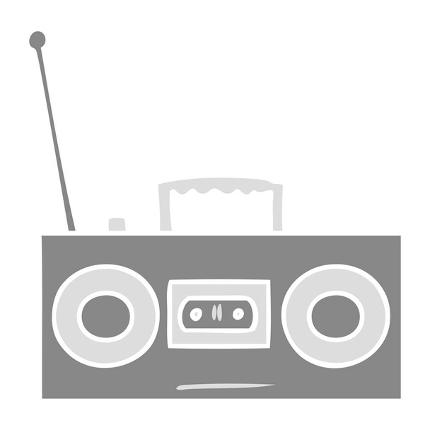 hand drawn cartoon doodle of a retro cassette player - Vector, Image