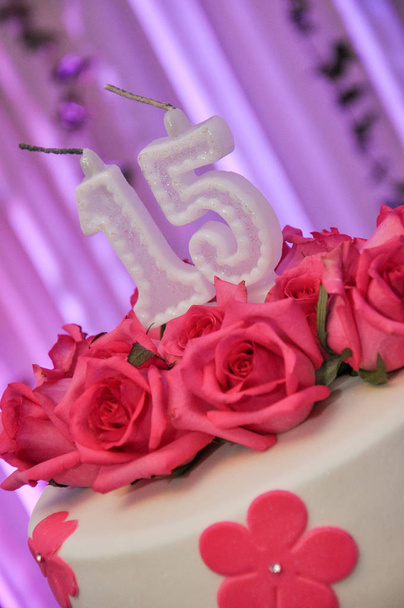 flowers in decoration at debutante party. - Photo, Image