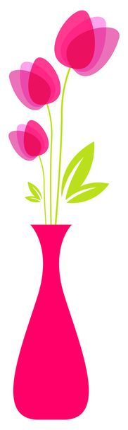 Симпатичные тюльпаны в вазе
 - Вектор,изображение