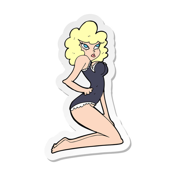 adesivo di una donna pin-up cartone animato
 - Vettoriali, immagini