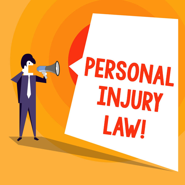 Word writing text Personal Injury Law. Business concept for guarantee your rights in case of hazards or risks. - Photo, Image