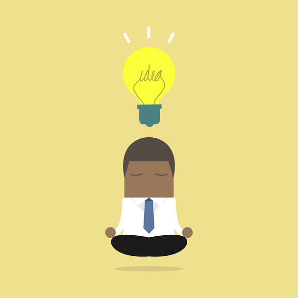 African businessman thinking during meditation. - Vector, Image