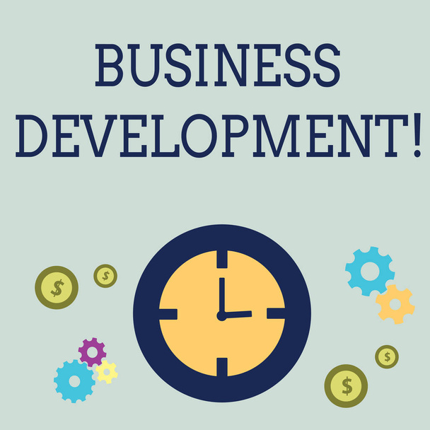 Handgeschreven tekst Business Development. Begrip betekenis ontwikkelen en implementeren organisatie groeimogelijkheden. - Foto, afbeelding