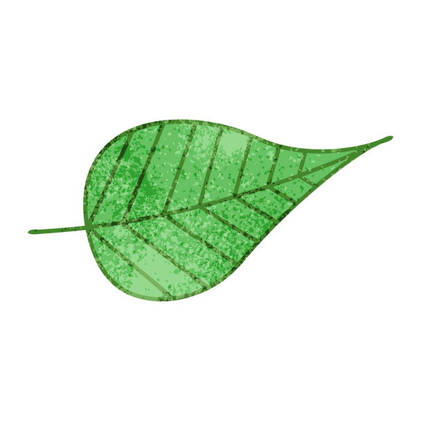 retro grunge texture cartoon green leaf - Vector, imagen