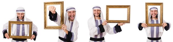 Uomo arabo con cornice isolata su bianco
 - Foto, immagini