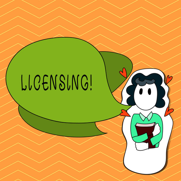 Nota di scrittura che mostra Licensing. Business photo showcase Concedere una licenza Permettere legalmente l'uso di qualcosa Permettere l'attività
. - Foto, immagini