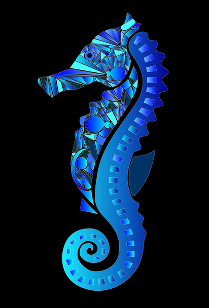 морський коник поєднаний з кольорами
 - Вектор, зображення
