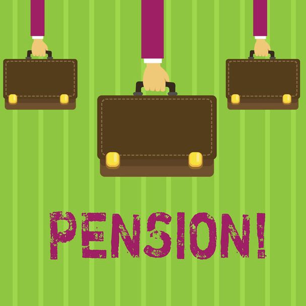 Szöveg írása Pension szó. Üzleti koncepció az idősek jövedelme keresni után nyugdíjba ment, idősek éve. - Fotó, kép