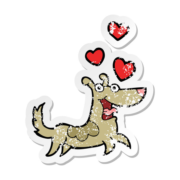 szomorú böllér-ból egy rajzfilm kutya szerelmes szívek - Vektor, kép