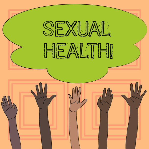 Signo de texto que muestra Salud Sexual. Foto conceptual Prevención de ETS Uso Protección Hábitos Saludables Cuidado Sexual
. - Foto, imagen