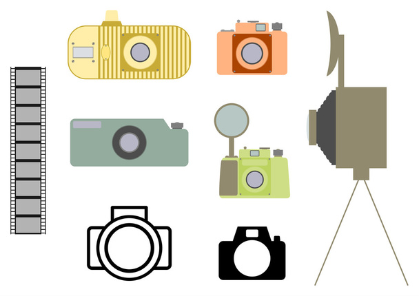 εκλεκτής ποιότητας φωτογραφική μηχανή σύνολο - Διάνυσμα, εικόνα