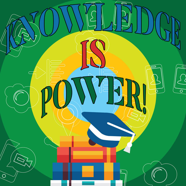 Conceptuele hand schrijven weergegeven: kennis Is macht. Zakelijke foto tekst leren krijgt u voordeel ten opzichte van anderen. - Foto, afbeelding