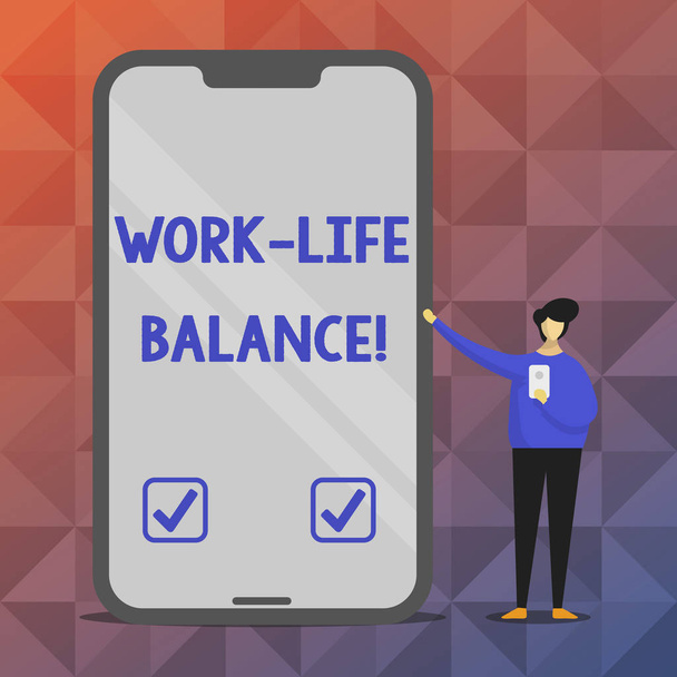 Znak tekstowy Wyświetlono Work Life Balance. Koncepcyjne zdjęcie podział czasu między pracy lub rodzinne i wypoczynek. - Zdjęcie, obraz