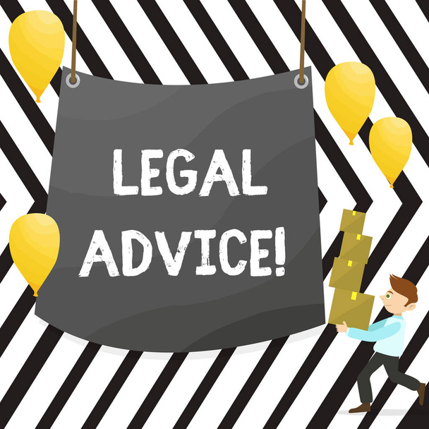 Note d'écriture montrant les conseils juridiques. Photo d'affaires présentant les recommandations d'un avocat ou d'un expert-conseil en droit
. - Photo, image