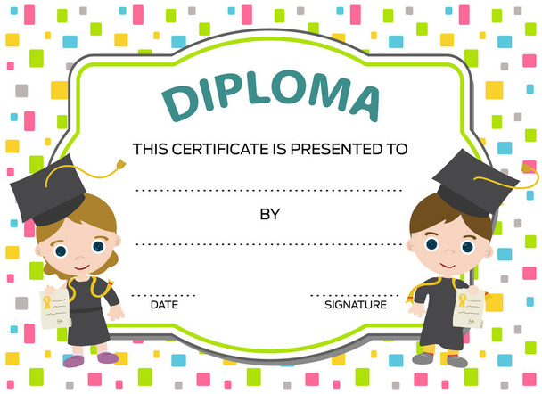 kids diploma - Vector, Image