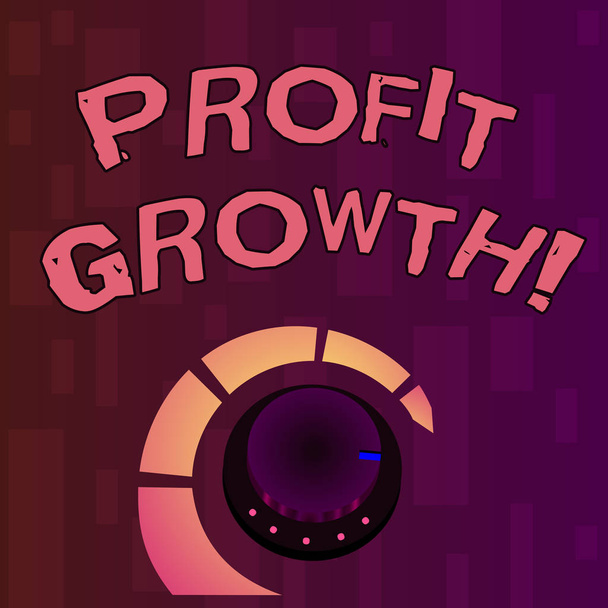 A kézírás szöveg írása Profit növekedést. Vagyis pénzügyi siker nőtt bevételek alakulása fejlesztési koncepció. - Fotó, kép
