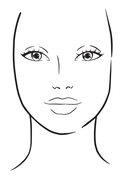 Carta facial Maquillaje Artista en blanco. Plantilla. Ilustración vectorial
. - Vector, imagen