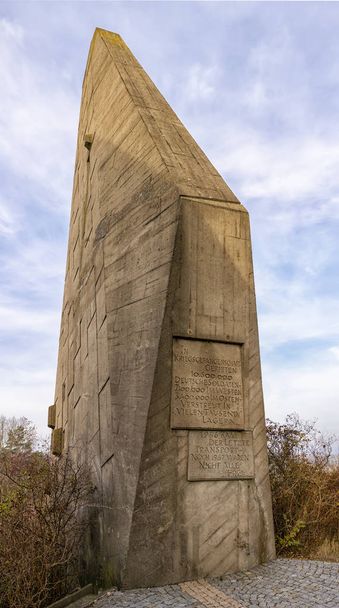 FRIEDLAND, GERMANY - November 27.2018: Friedland memorial is a monument to the German expellees and returnees. It is located on a hill above the town of Friedland. - Фото, изображение