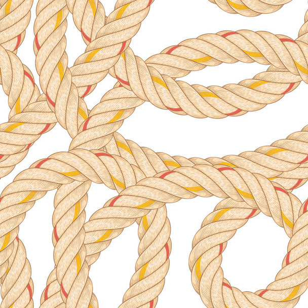 Seamless pattern with rope bending - Vector, Image