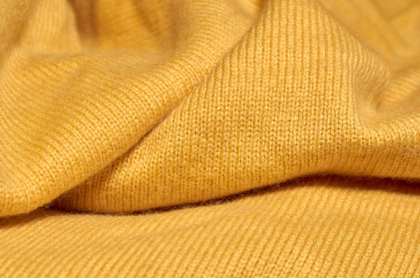 Macro photo of fabric pattern, close up of textile clothing with shallow depth of field - Valokuva, kuva