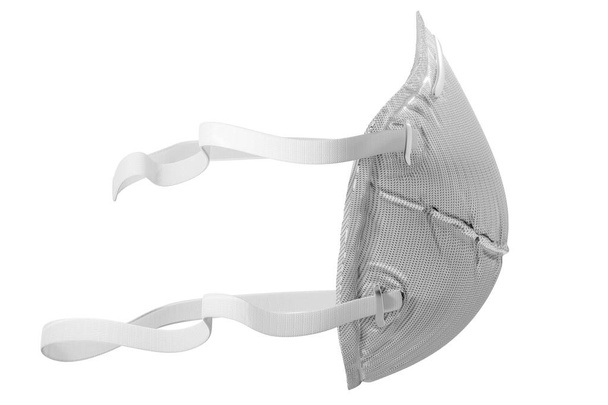 3D render yan görünüm üzerinde beyaz izole koruyucu yüz maskesi - Fotoğraf, Görsel