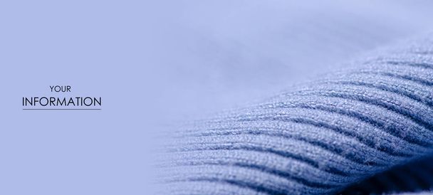 Fabric warm blue sweater textile material texture pattern - Foto, imagen