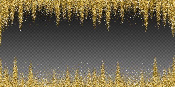 Χρυσά τρίγωνα glitter πολυτέλεια αφρώδη κομφετί.  - Διάνυσμα, εικόνα