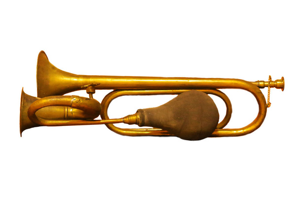 Antique Brass róg z gumową gruszką - Zdjęcie, obraz