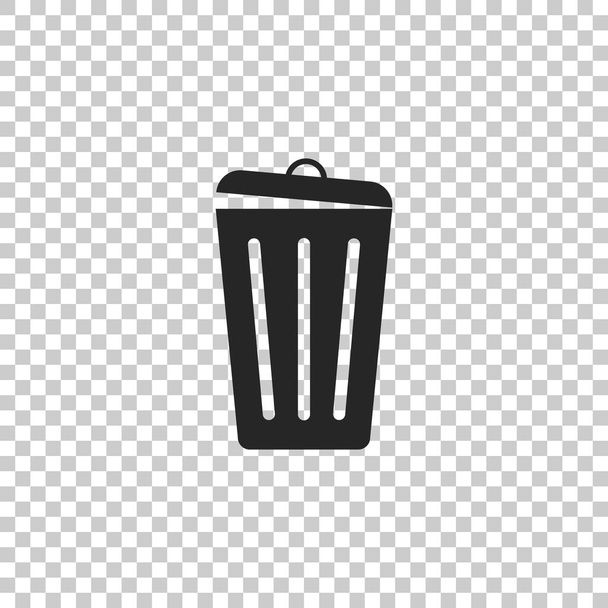 Trash can icon isolated on transparent background. Garbage bin sign. Flat design. Vector Illustration - Vector, Image