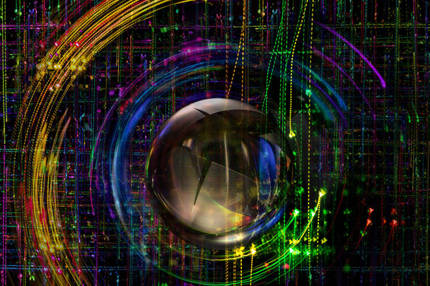 cristal boule réflexions et réfractions cosmique science-fiction fond
 - Photo, image