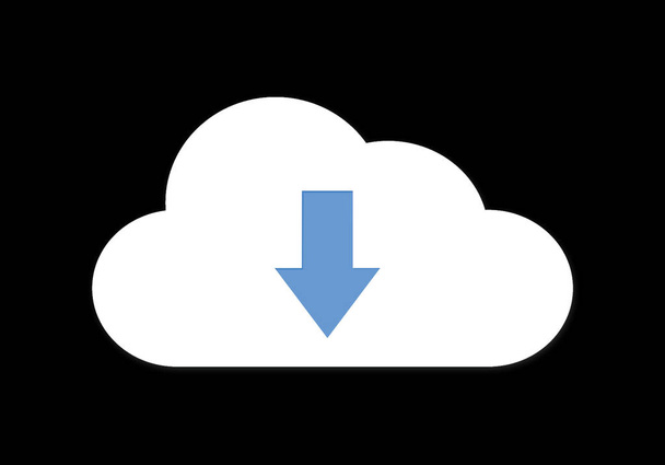 Cloud data icon illustration concept isolated over black backgro - Photo, Image