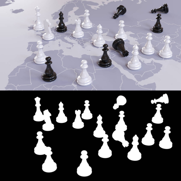 Jogo de xadrez geopolítico
 - Foto, Imagem