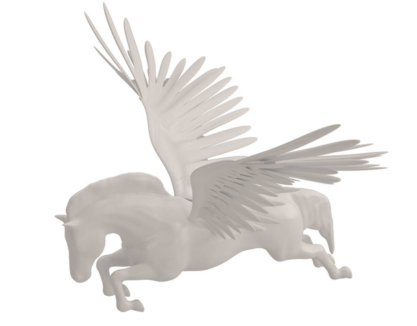Pegasus majestoso mítica grego alado cavalo isolado no branco b
 - Foto, Imagem
