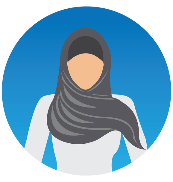 Muszlim nő vektoros illusztráció ikon, melyik lehet könnyen módosítani vagy a Szerkesztés - Vektor, kép