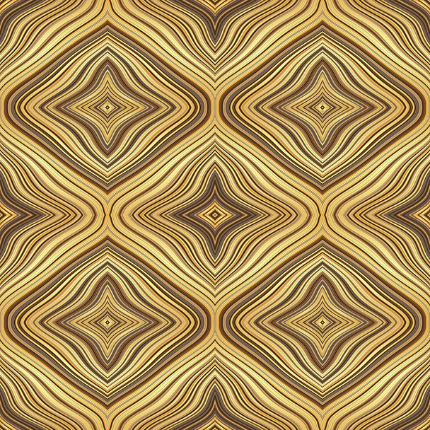 Endless retro golden pattern with colorful wavy lines. - Vecteur, image