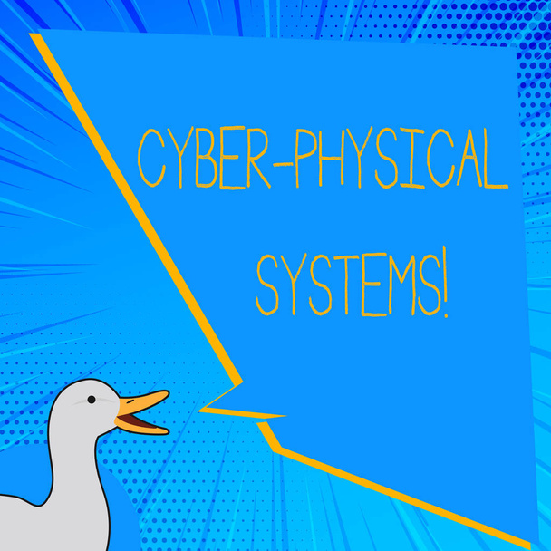 Wort schreiben Text Cyber-physische Systeme. Geschäftskonzept für Mechanismen, die durch computergestützte Algorithmen gesteuert werden. - Foto, Bild