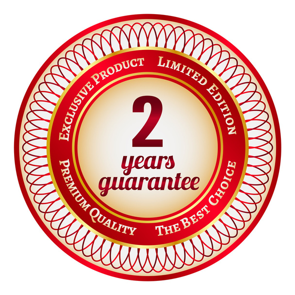 Label on 2 year guarantee - Vector, Image