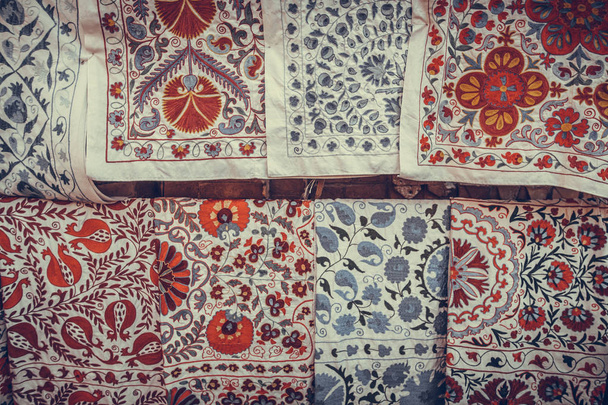 Colorful fabric with a traditional oriental ornament - Fotó, kép