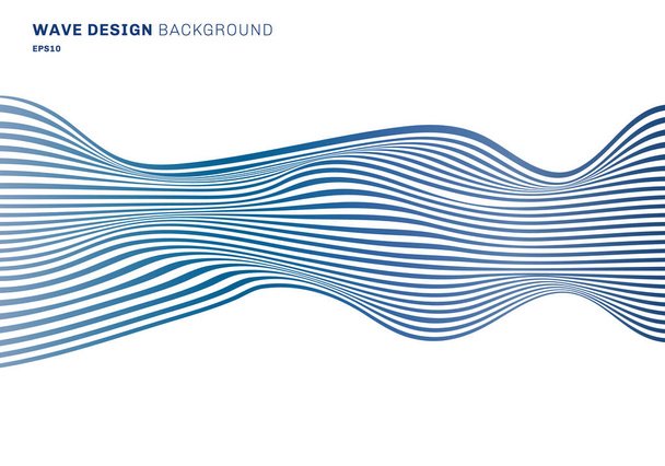 Absztrakt vízszintes vonalak blue wave design pattern vízszintes li - Vektor, kép