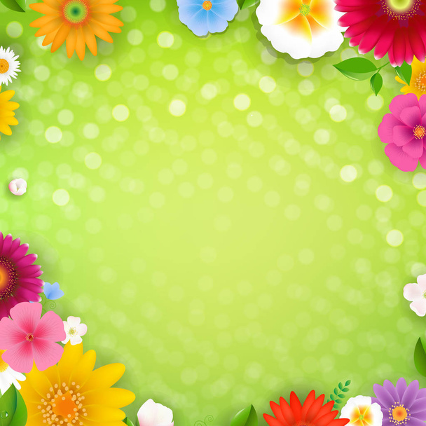 Spring Poster With Bokeh With Gradient Mesh, Vector Illustration - Vettoriali, immagini