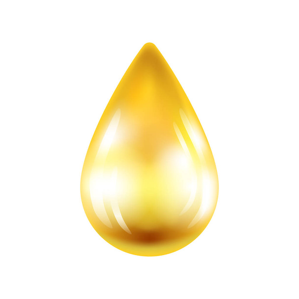 Realistic drop of oil isolated on white background. Vector illustration. - Vetor, Imagem