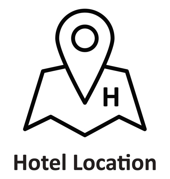 Τοποθεσία ξενοδοχείου απομονωμένες διάνυσμα εικονίδιο, το οποίο μπορεί εύκολα να τροποποιήσετε ή να επεξεργαστείτε - Διάνυσμα, εικόνα