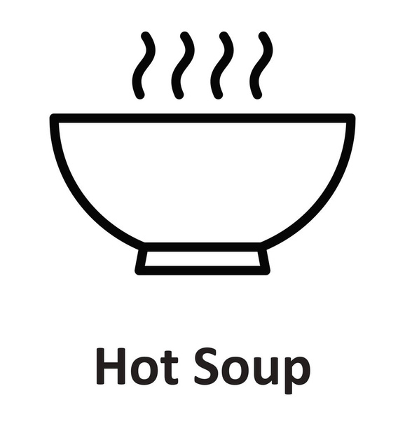 Hot Food Isolated Vector Icon which can easily modify or edit - Vector, Image