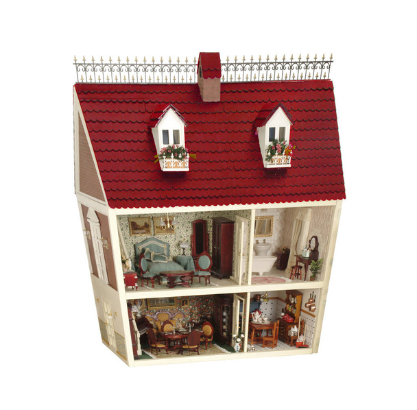 куклы дом изолирован над белым
 - Фото, изображение