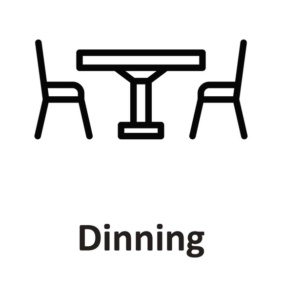 Ícone de vetor isolado de mesa de jantar que pode facilmente modificar ou editar
 - Vetor, Imagem