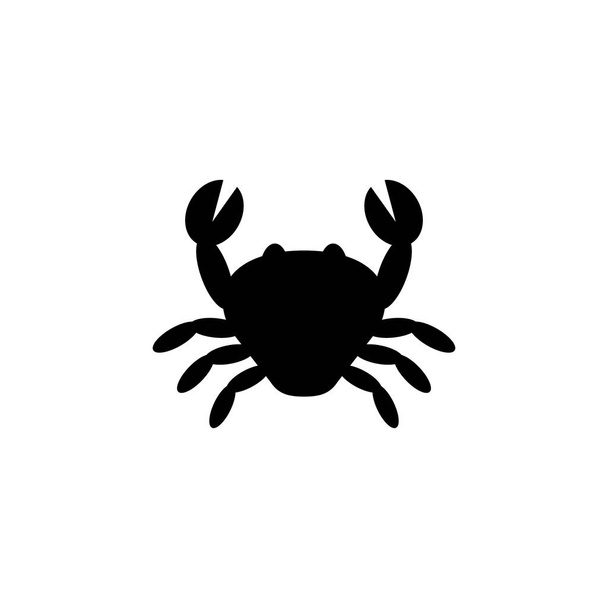 Crostacei, granchio cibo silhouette vettoriale icona. Crab nero isolato vettore icona. - Vettoriali, immagini