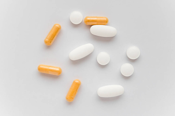 The photo of several tablets on a white background - Foto, Imagem