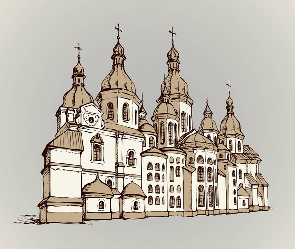 Vektör St. Sophia Katedrali Kiev, Ukrayna - Vektör, Görsel