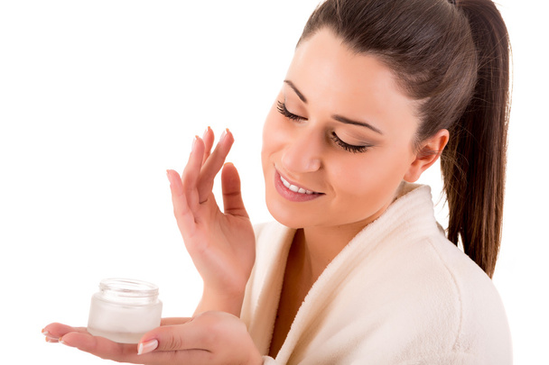 Beautiful woman cleaning her skin - Beauty Care - Zdjęcie, obraz